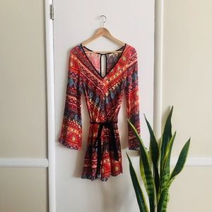 Ya Los Angeles Red Print Short Romper sz S